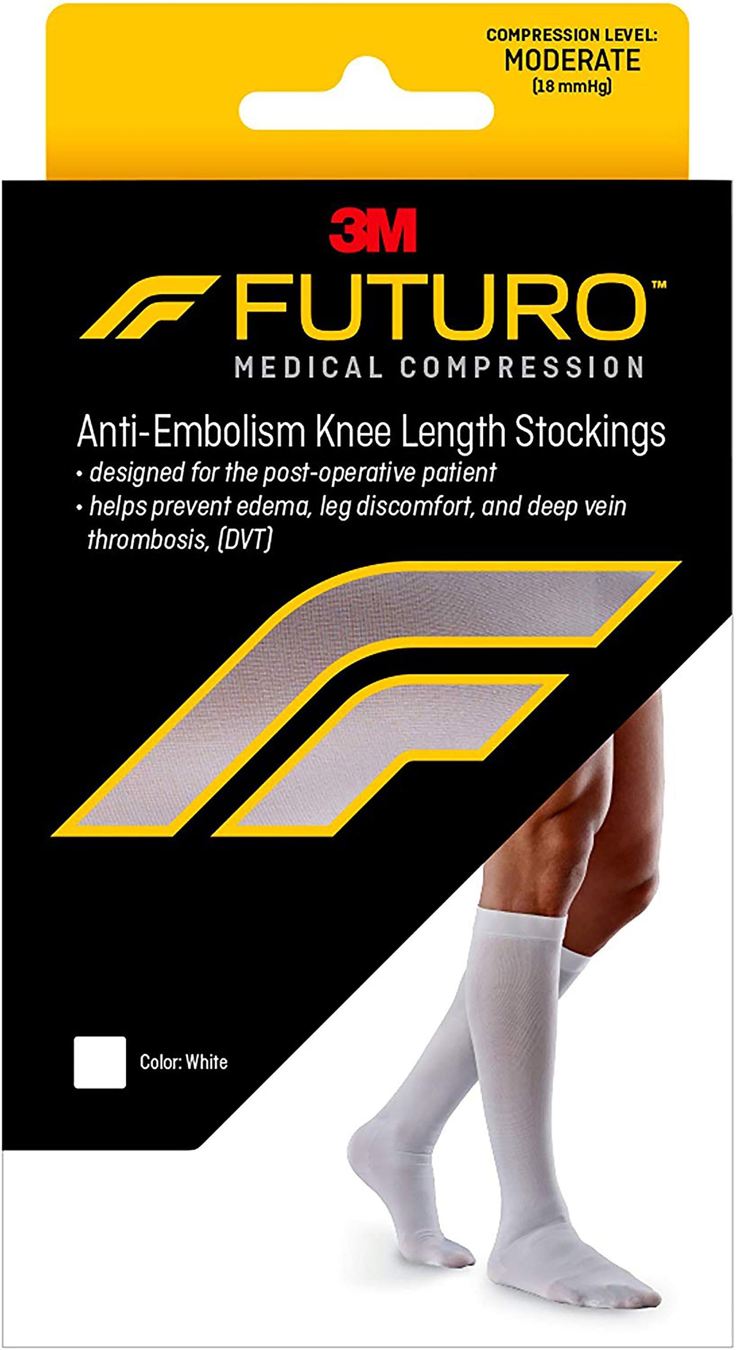3M™ Futuro™ Anti-embolism Stocking Knee High X-Large / Regular White Closed Toe (1084278_CS)