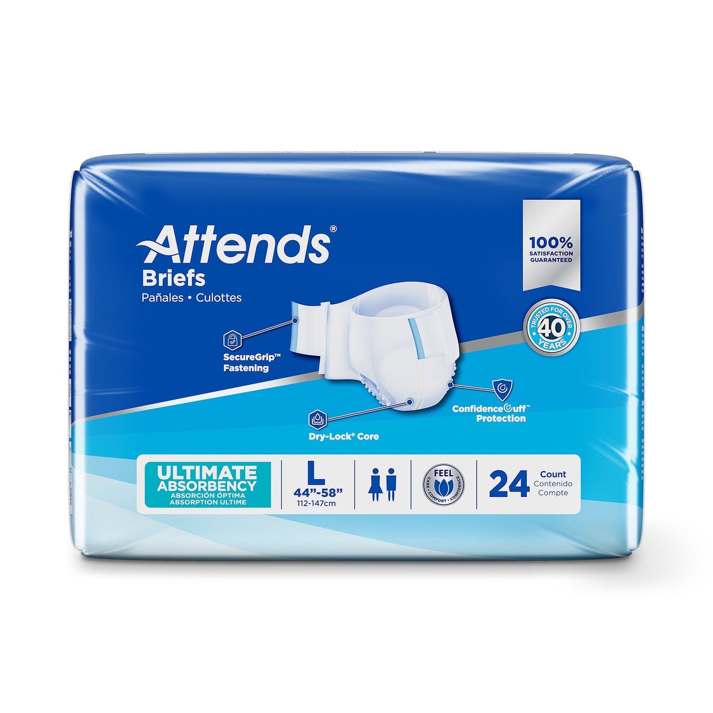 Attends® Advanced Unisex Adult Incontinence Brief Large Disposable Heavy Absorbency (950225_CS)