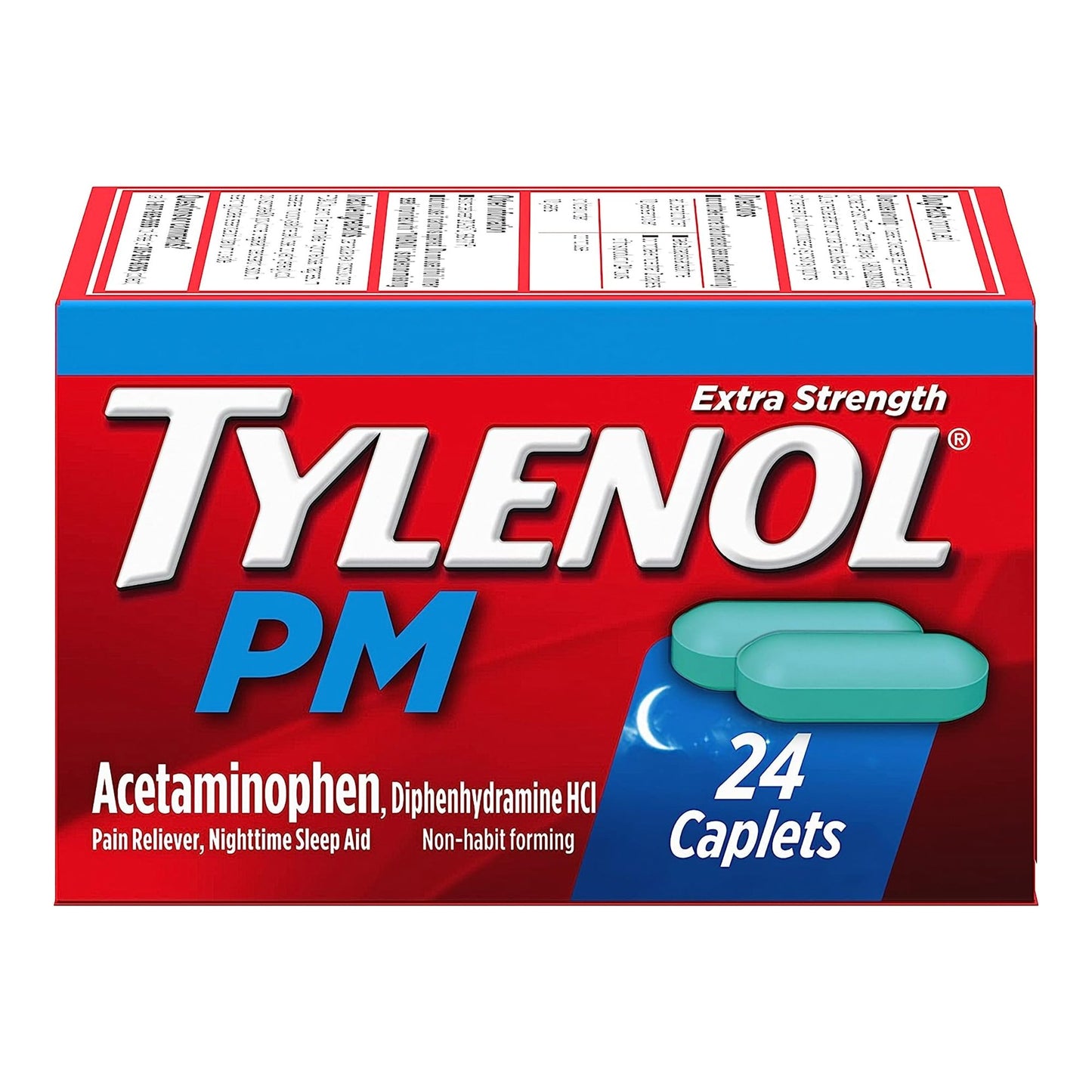 Tylenol® PM Night Time Pain Relief 500 mg - 25 mg Strength Acetaminophen Capsule (1228835_BT)
