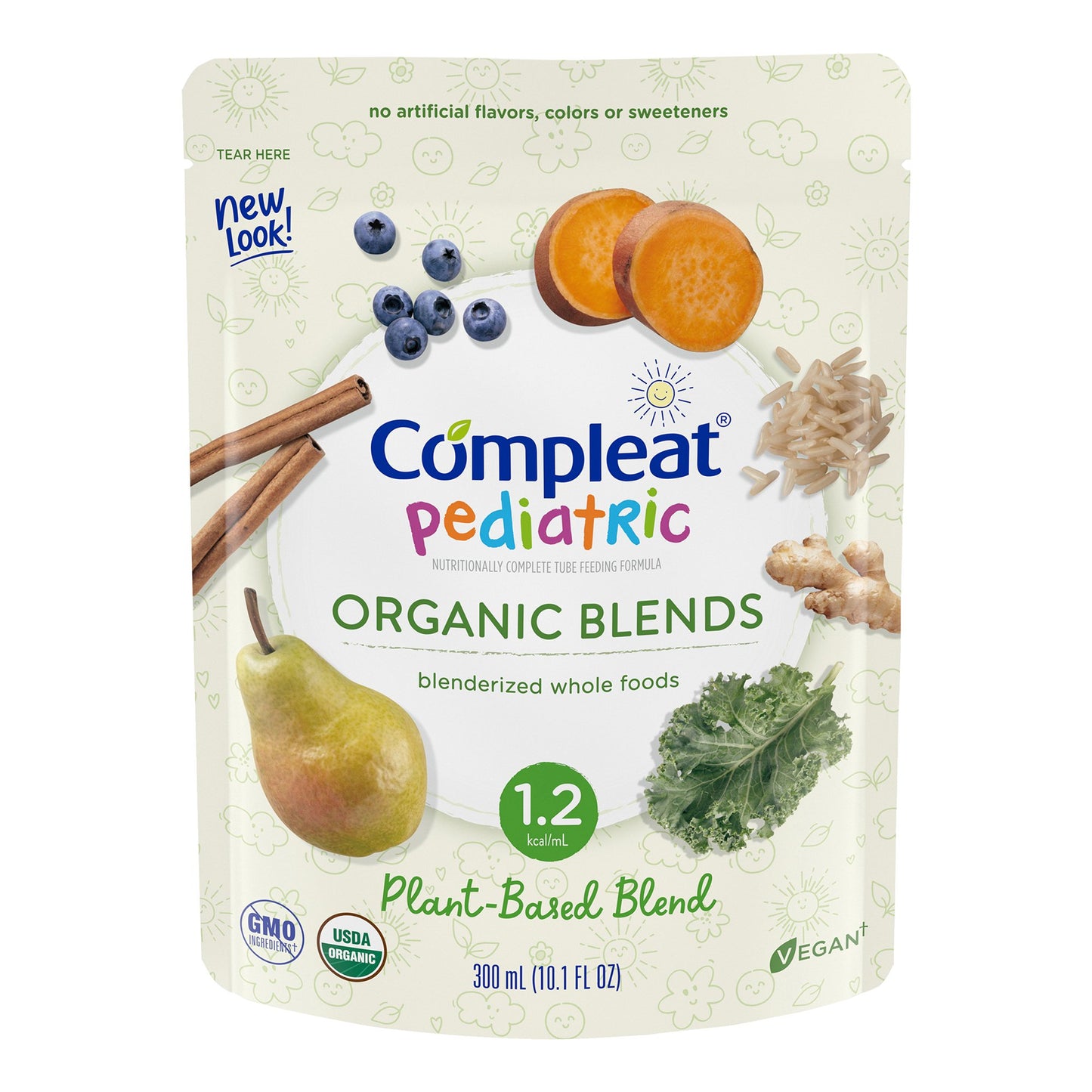Compleat® Pediatric Organic Blends Pediatric Oral Supplement Plant Blend Flavor 10.1 oz. Pouch Liquid Organic Food Allergies (1092415_CS)