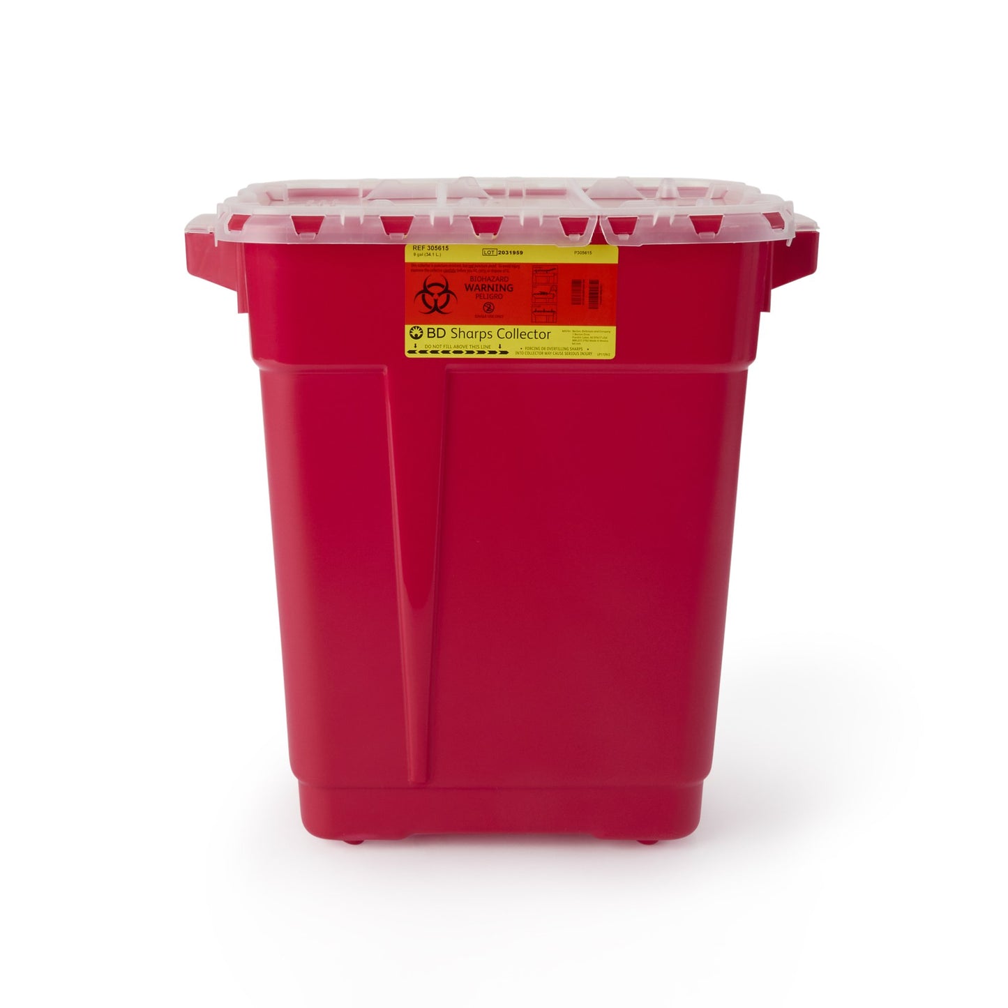 BD™ Sharps Container Red Base 18-1/2 X 17-3/4 X 11-3/4 Inch Vertical Entry 9 Gallon (443029_CS)