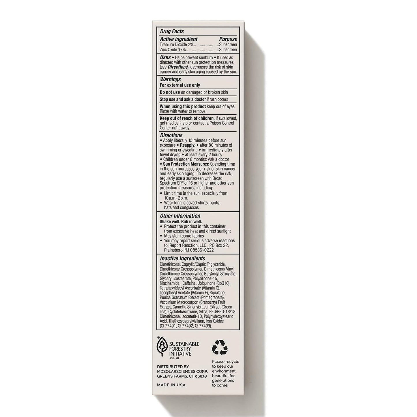 MDSolarsciences™ MD Mineral BB Crème Makeup with Sunscreen SPF 50 Cream 1.23 oz. Tube (1230948_PK)