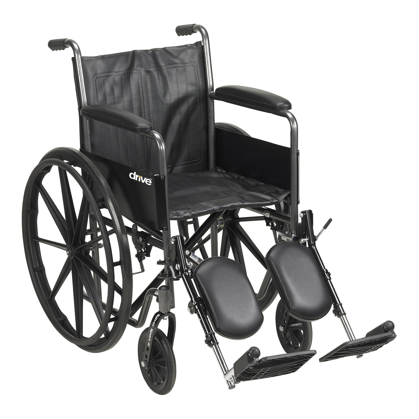 McKesson Wheelchair Dual Axle Full Length Arm Swing-Away Elevating Legrest Black Upholstery 18 Inch Seat Width Adult 300 lbs. Weight Capacity (1065275_EA)