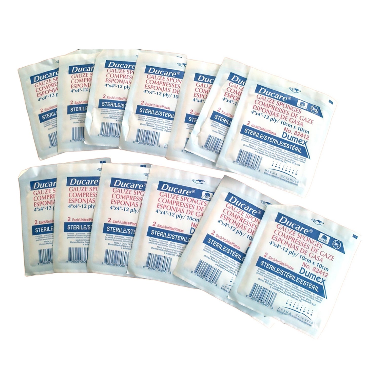 Ducare Gauze Sponge 4 X 4 Inch 12-Ply Sterile 2 per Pack (645795_PK)