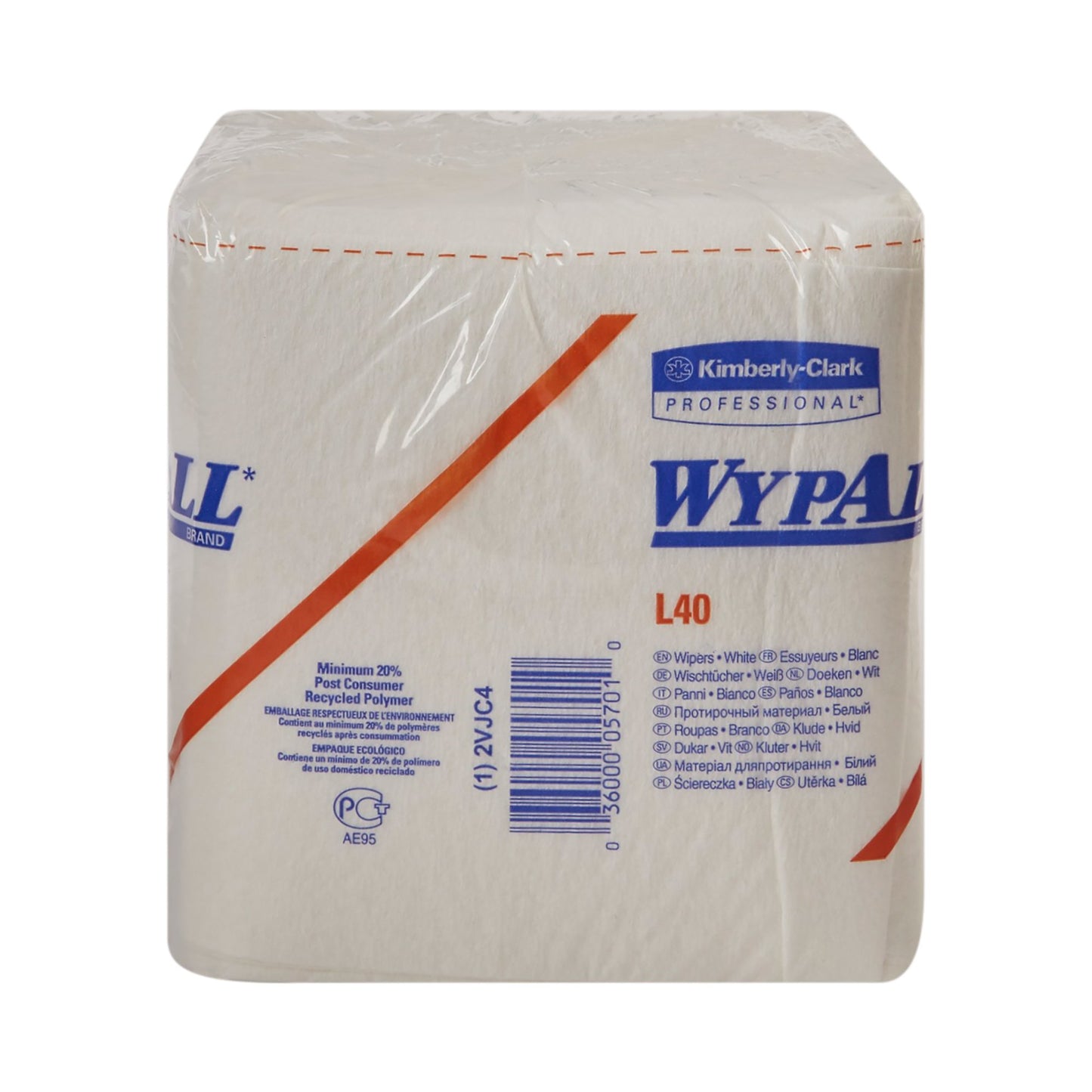 WypAll® L40 Task Wipe Light Duty 56 Count Poly Pack 12 X 12-1/2 Inch NonSterile Disposable (491460_EA)