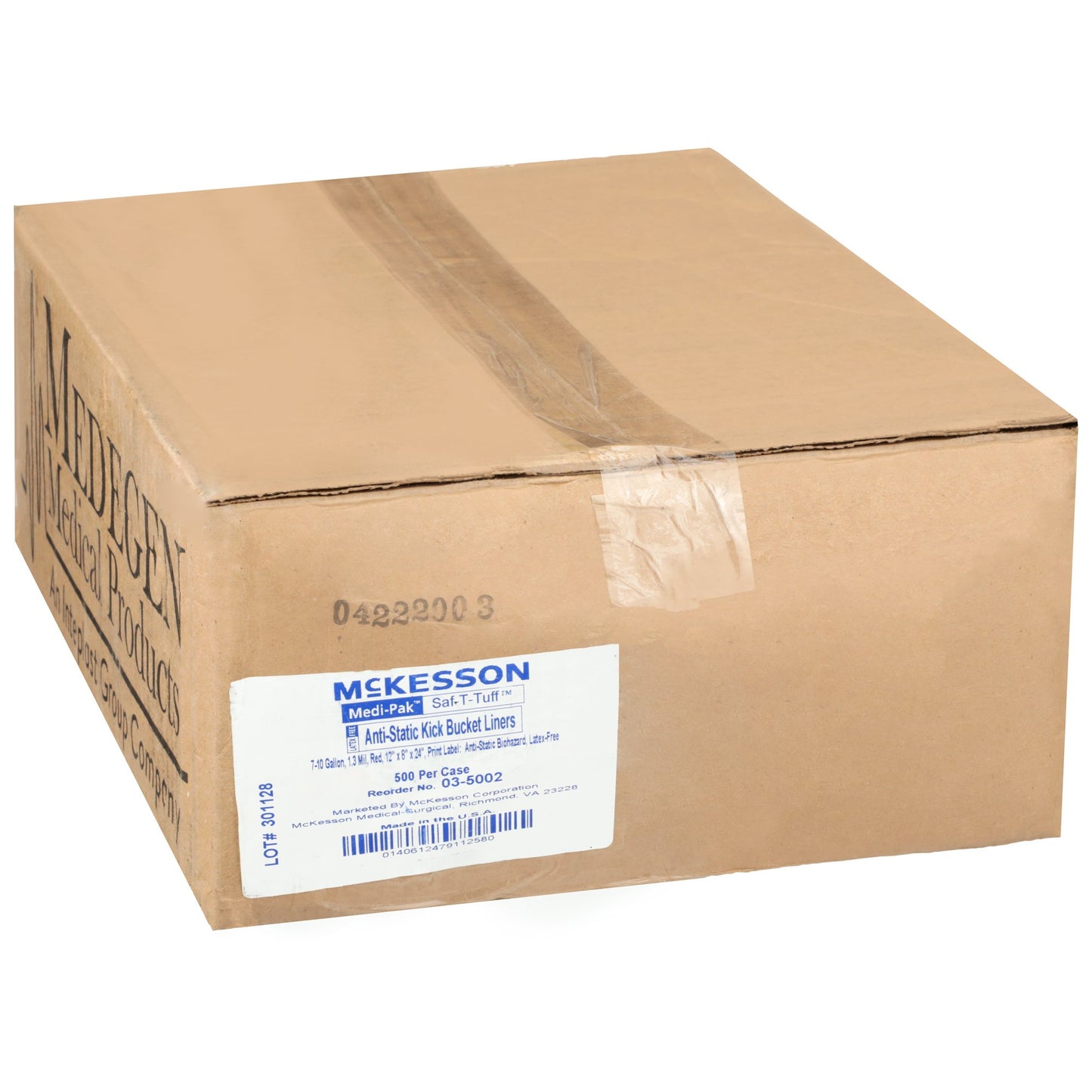 McKesson Kick Bucket Waste Bag Biohazard Symbol / Biohazard / Anti-Static 7 to 10 gal. Red 8 X 12 X 24 Inch (194671_CS)