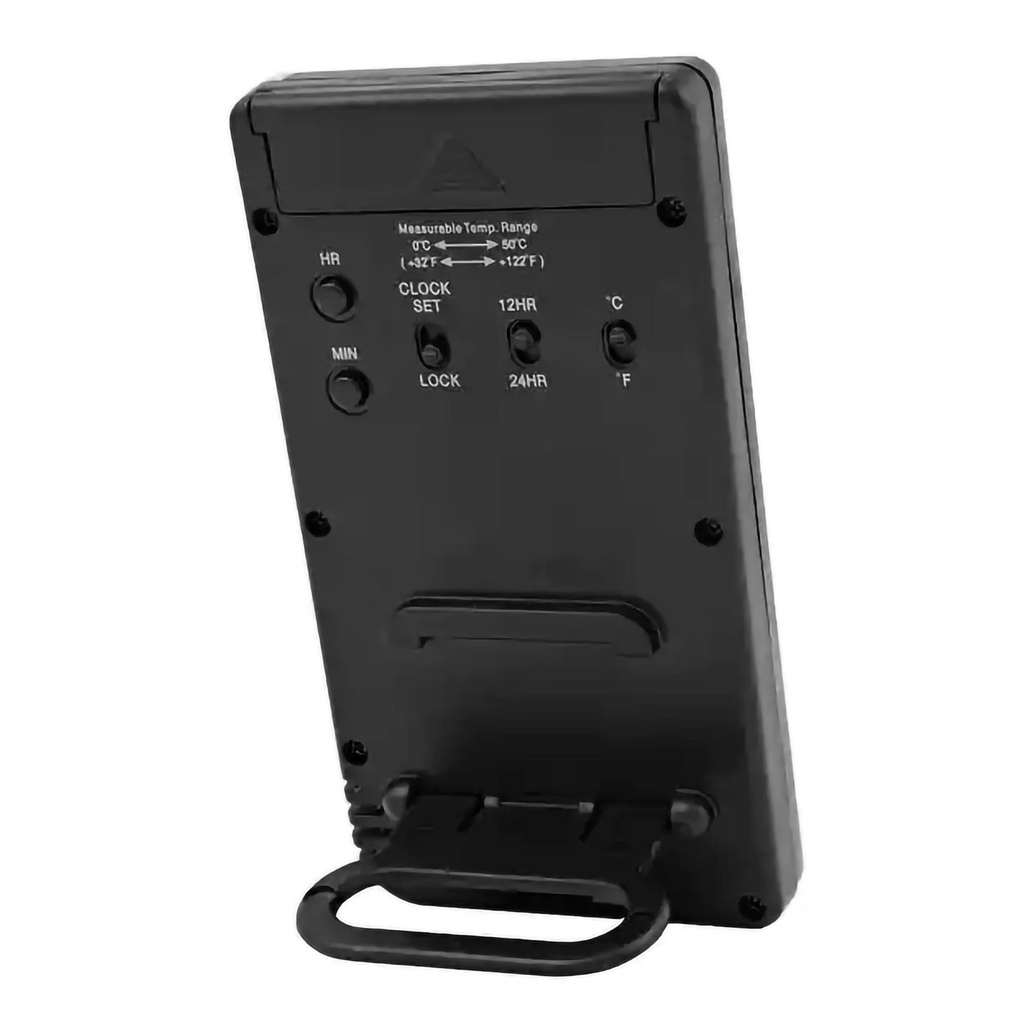Fisherbrand™ Traceable® Thermometer / Clock / Humidity Monitor Fahrenheit / Celsius 32° to 122°F (0° to 50°C) Internal Sensor Flip-out Stand / Wall Mount Battery Operated (482112_EA)