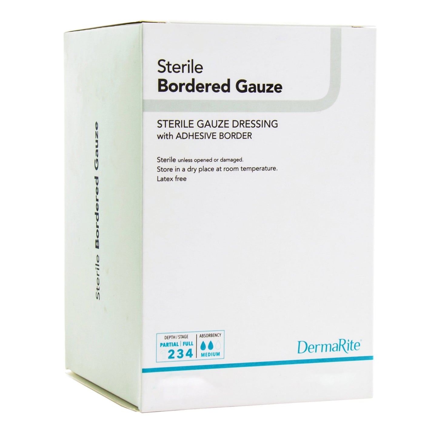 DermaRite® Bordered Gauze Island Dressing 4 X 8 Inch Rectangle Sterile (946445_EA)