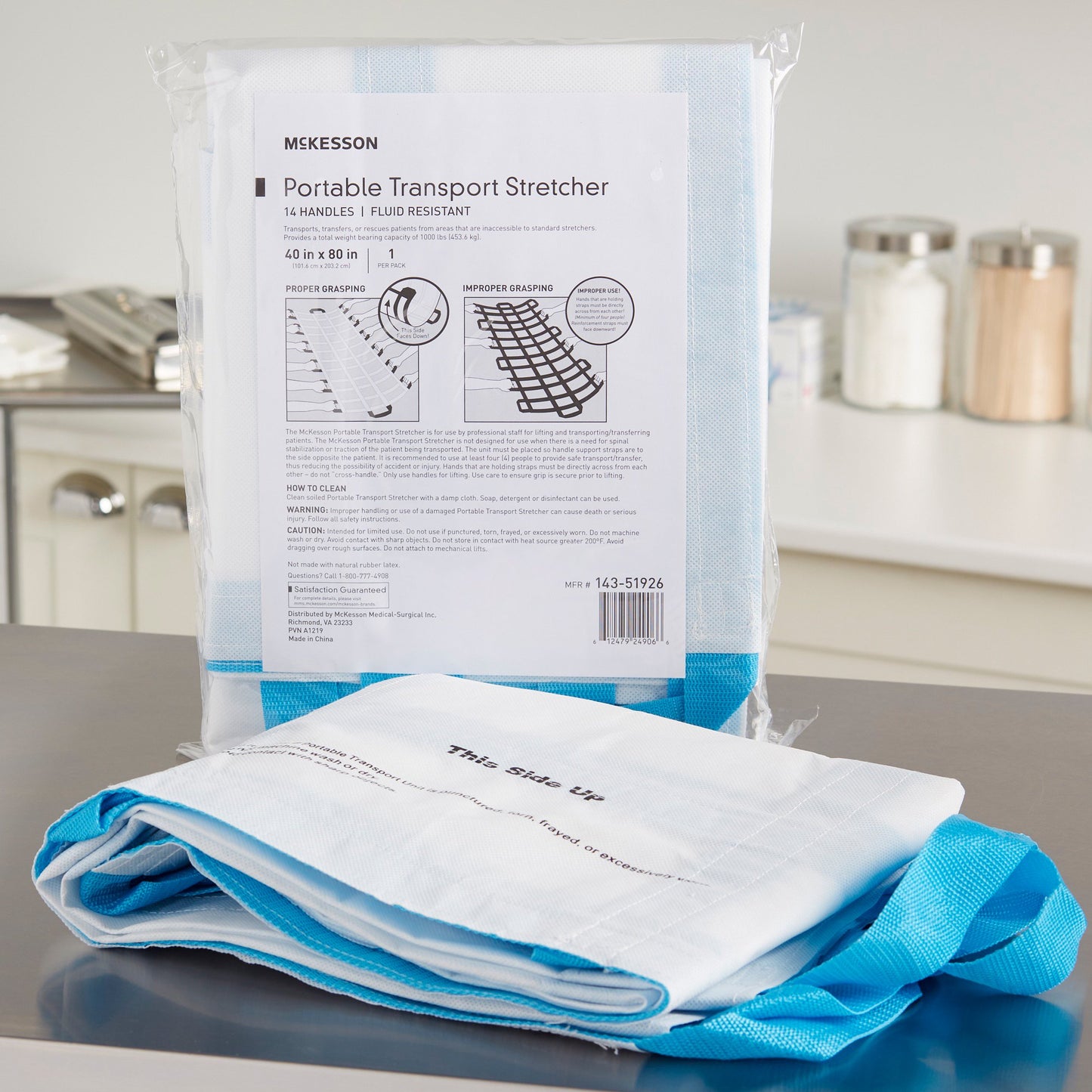 McKesson Transfer Sheet White 40 X 80 Inch 14 Handles (1160233_CS)