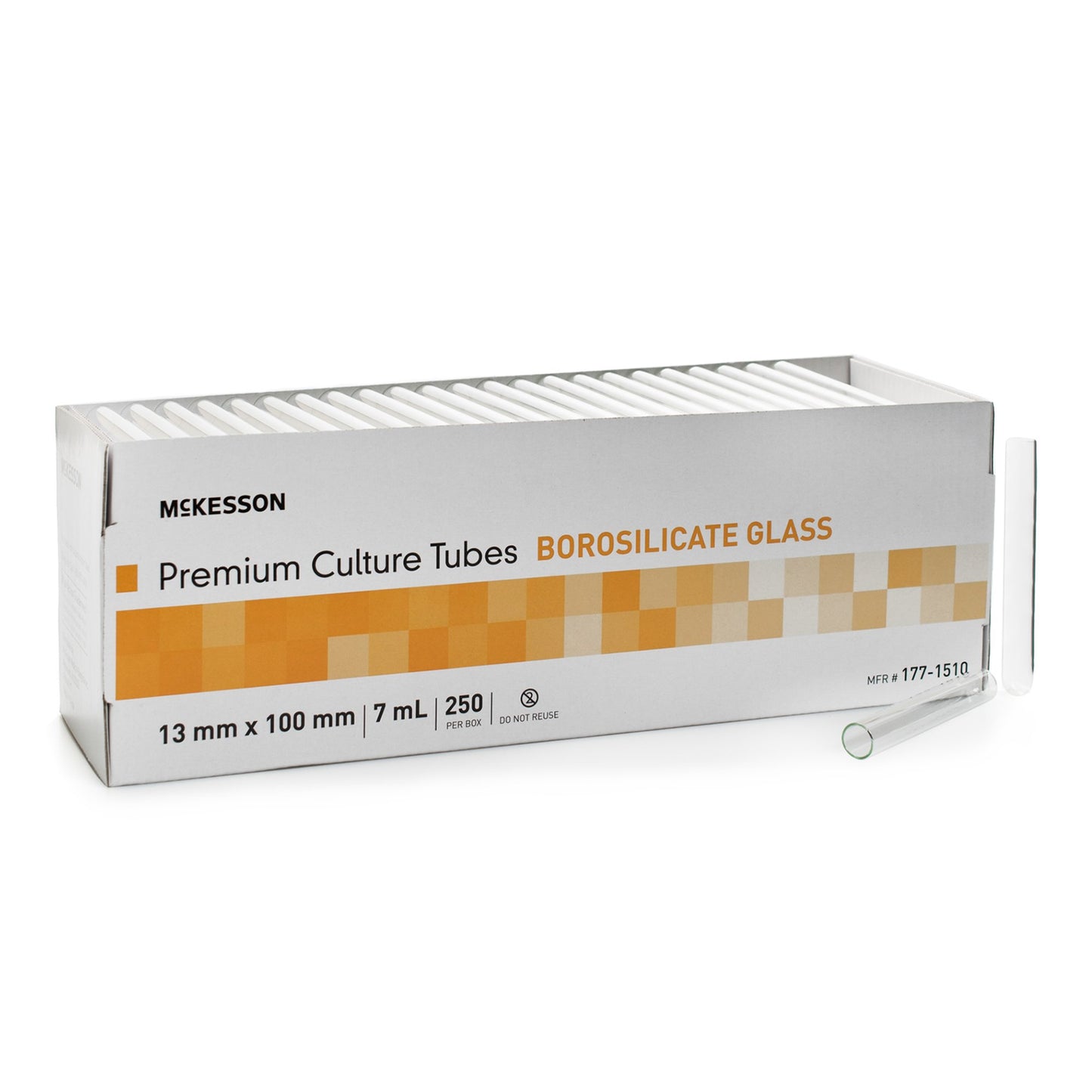 McKesson Test Tube Plain 7 mL Without Closure Glass Tube (1082086_CS)