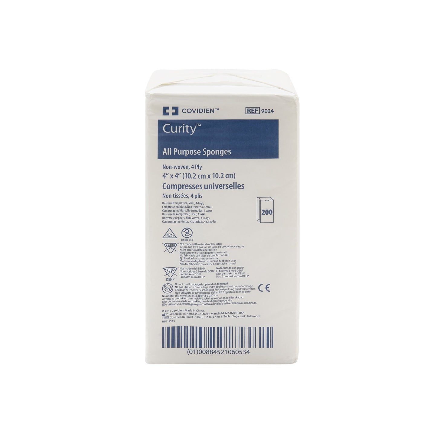Curity™ Nonwoven Sponge 4 X 4 Inch 4-Ply NonSterile 200 per Pack (151784_CS)