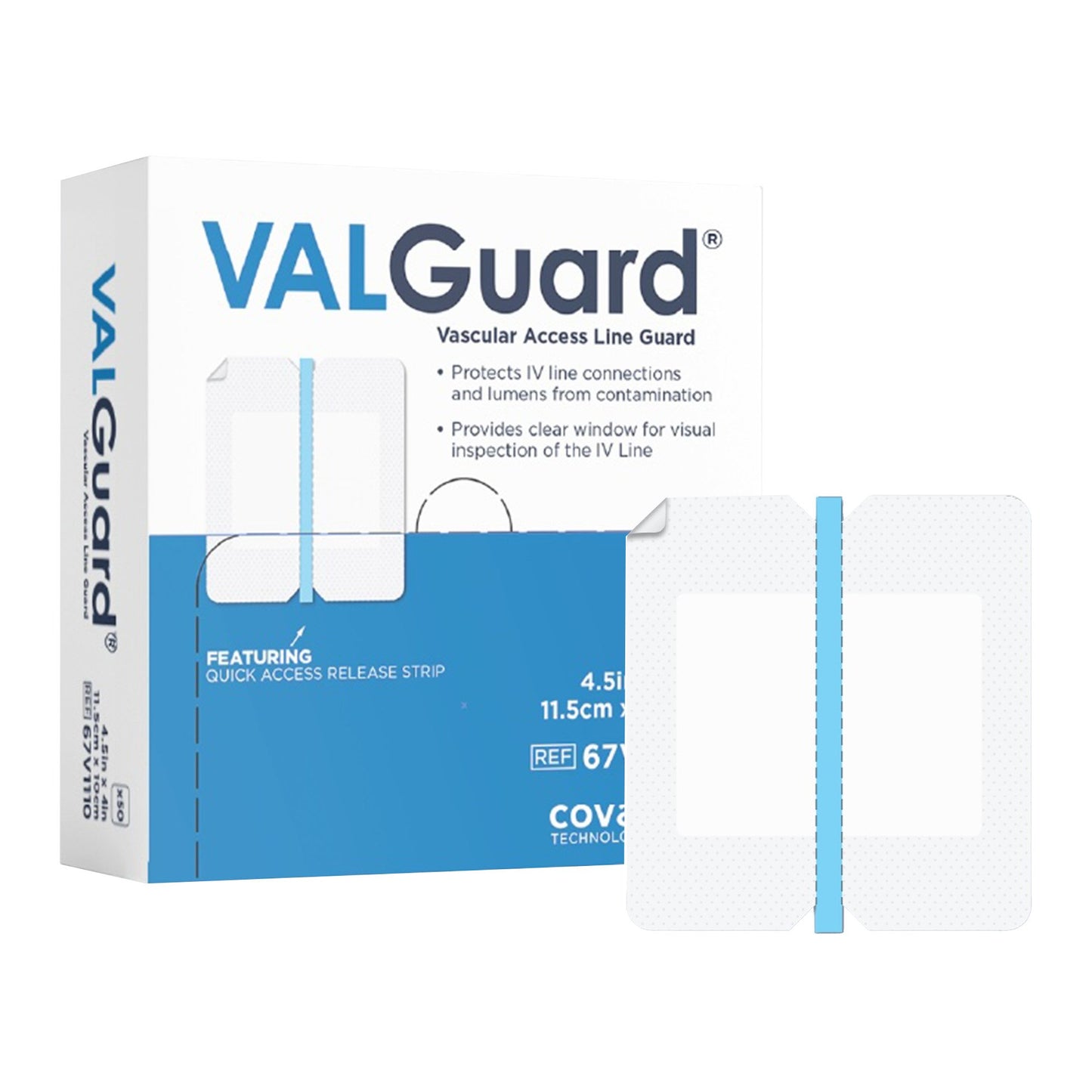 VALGuard® I.V. Specialty Dressing Film 4 X 4-1/2 Inch Sterile (1259415_BX)