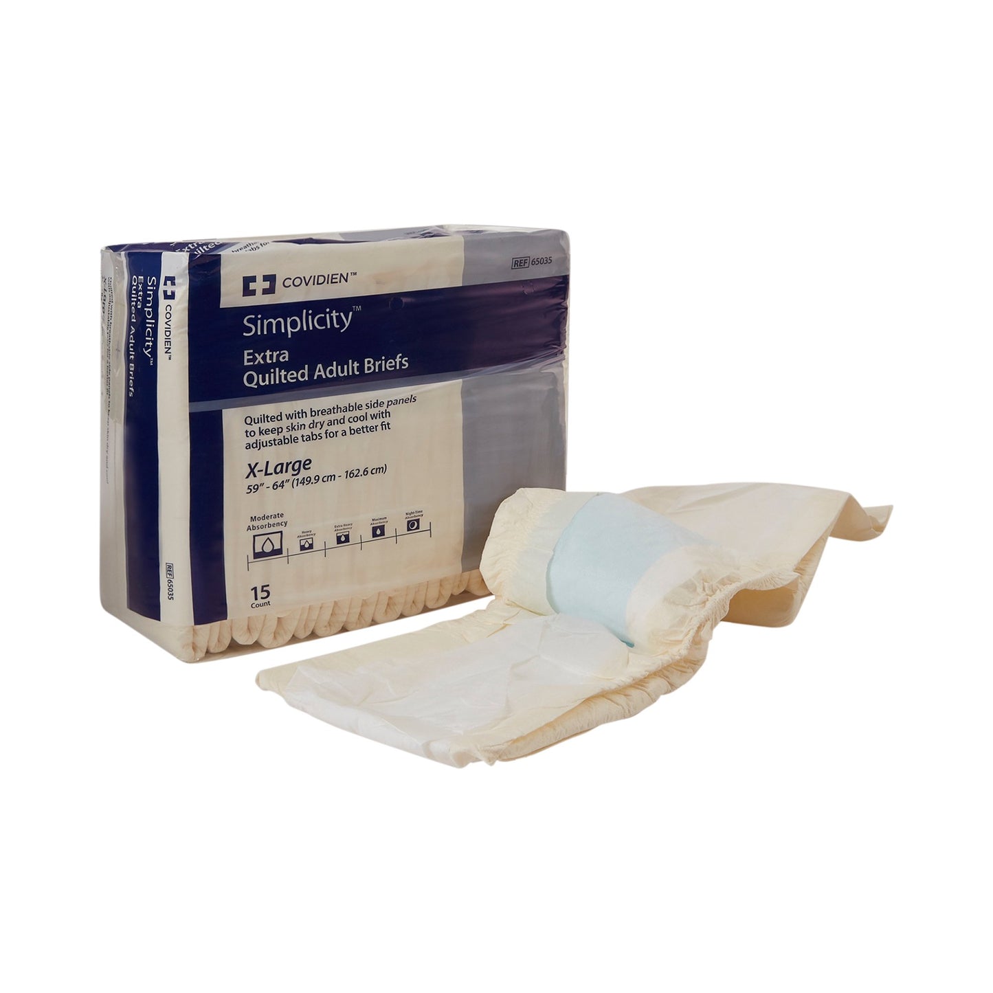 Wings™ Extra Quilted Unisex Adult Incontinence Brief X-Large Disposable Moderate Absorbency (846765_EA)