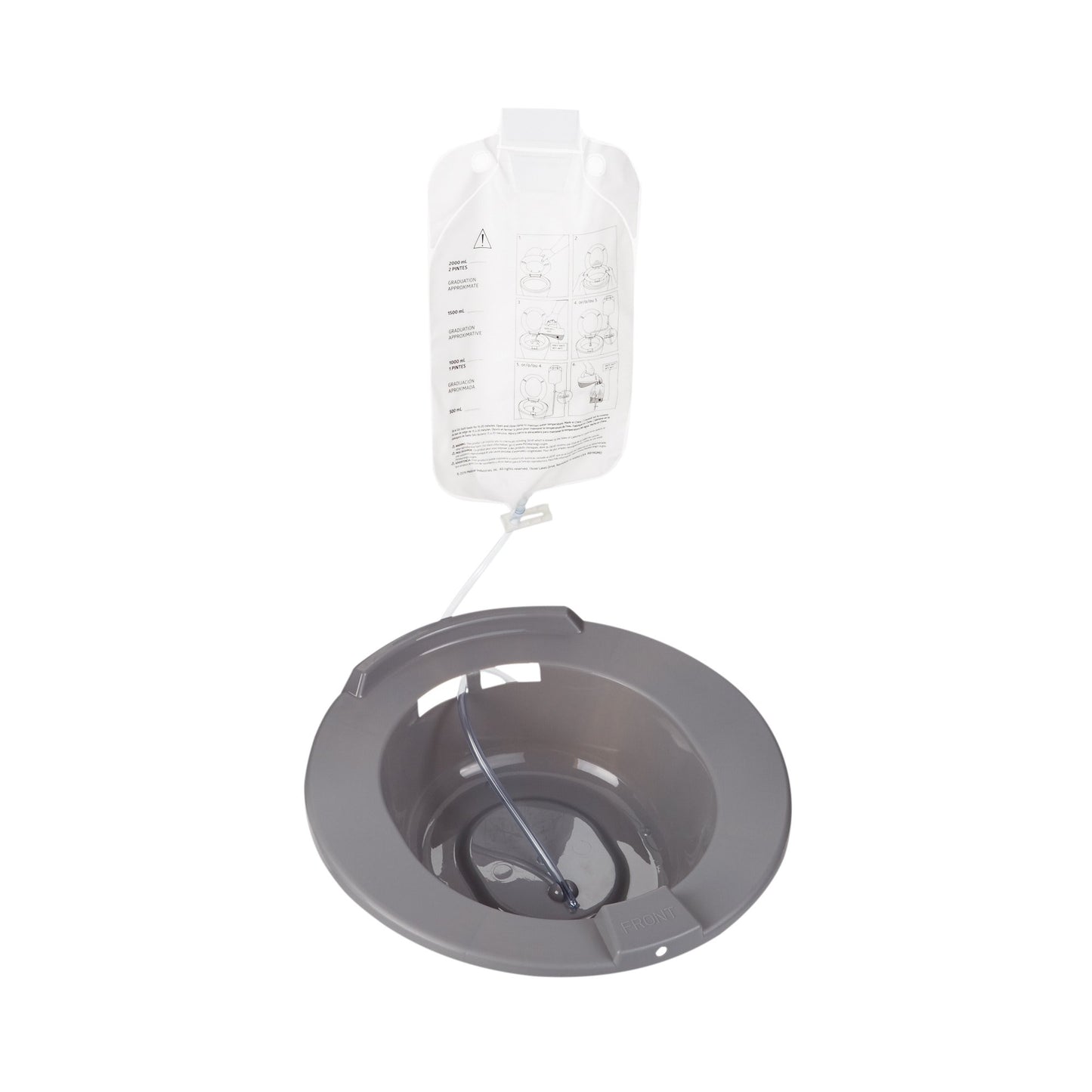 McKesson Sitz Bath Round Graphite Plastic 2000 mL Bag Graduated, 500 mL Increments up to 2000 mL (1028137_EA)