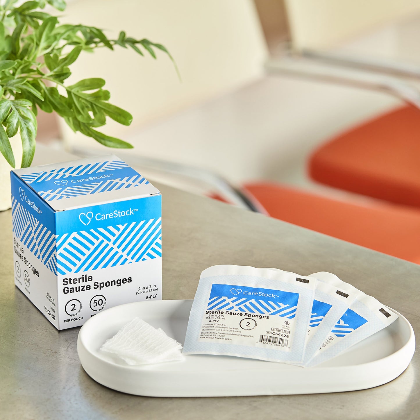 CareStock™ Gauze Sponge 2 X 2 Inch 8-Ply Sterile 2 per Pack (1242203_BX)