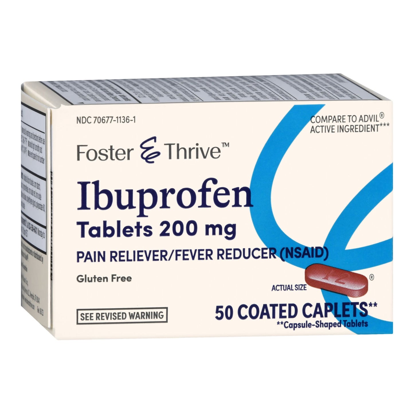 Foster & Thrive™ Pain Relief 200 mg Strength Ibuprofen Caplet 50 per Bottle (1238994_BT)
