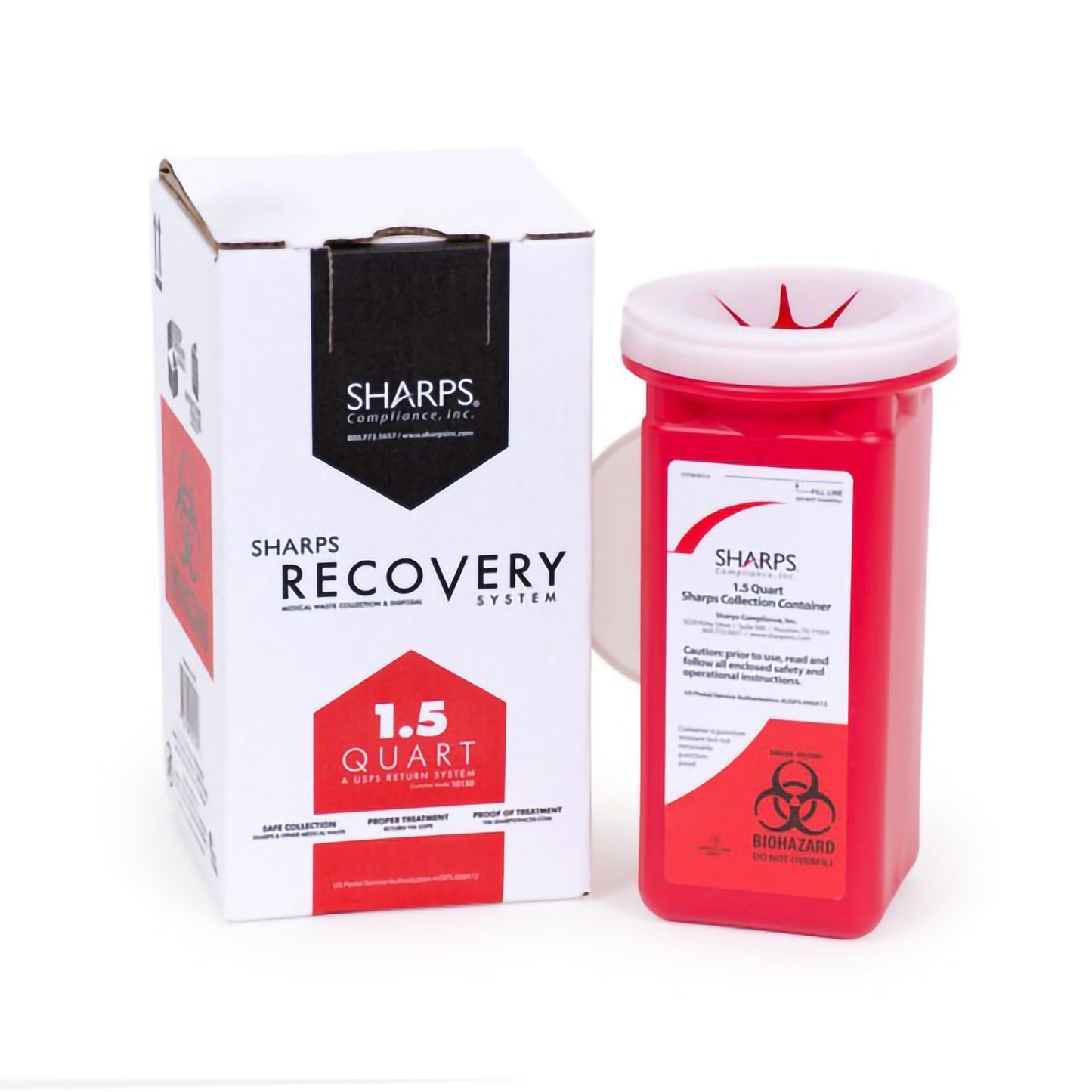 Sharps Recovery System™ Mailback Sharps Container Red Base Vertical Entry 0.375 Gallon (1072887_EA)