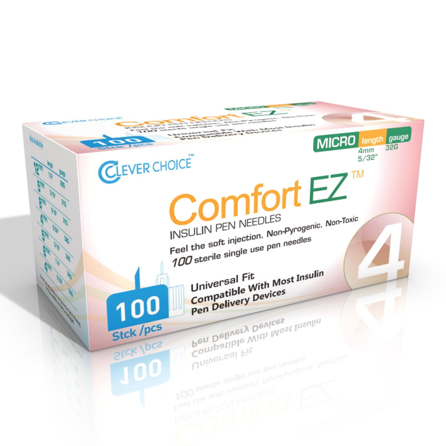 Comfort EZ™ Standard Insulin Pen Needle 32 Gauge 4 mm Length NonSafety (1083823_BX)