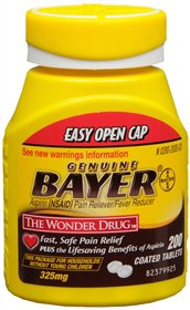 Bayer® Pain Relief 325 mg Strength Aspirin Tablet 200 per Bottle (570679_BT)