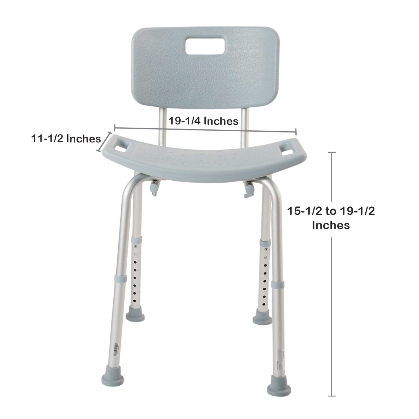McKesson Bath Bench Without Arms Aluminum Frame Removable Backrest 19-1/4 Inch Seat Width 300 lbs. Weight Capacity (1065208_EA)