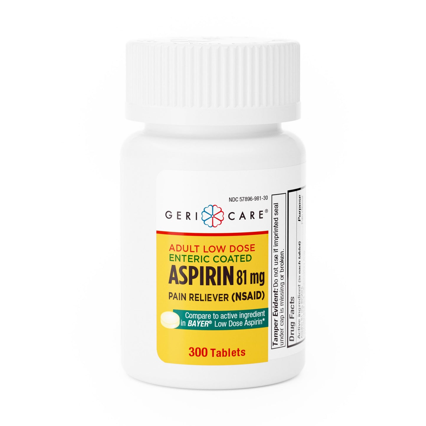 Geri-Care® Pain Relief 81 mg Strength Aspirin Tablet 300 per Bottle (689206_BT)