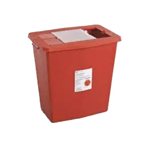 SharpSafety™ Sharps Container Red Base 18-3/4 H X 18-1/4 W X 12-3/4 D Inch Vertical Entry 12 Gallon (225720_CS)