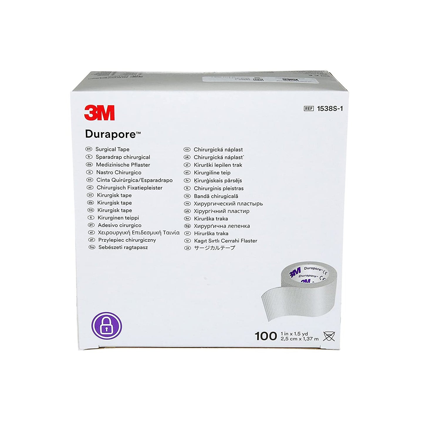 3M™ Durapore™ Medical Tape White 1 Inch X 1-1/2 Yard Silk-Like Cloth NonSterile (6020_CS)