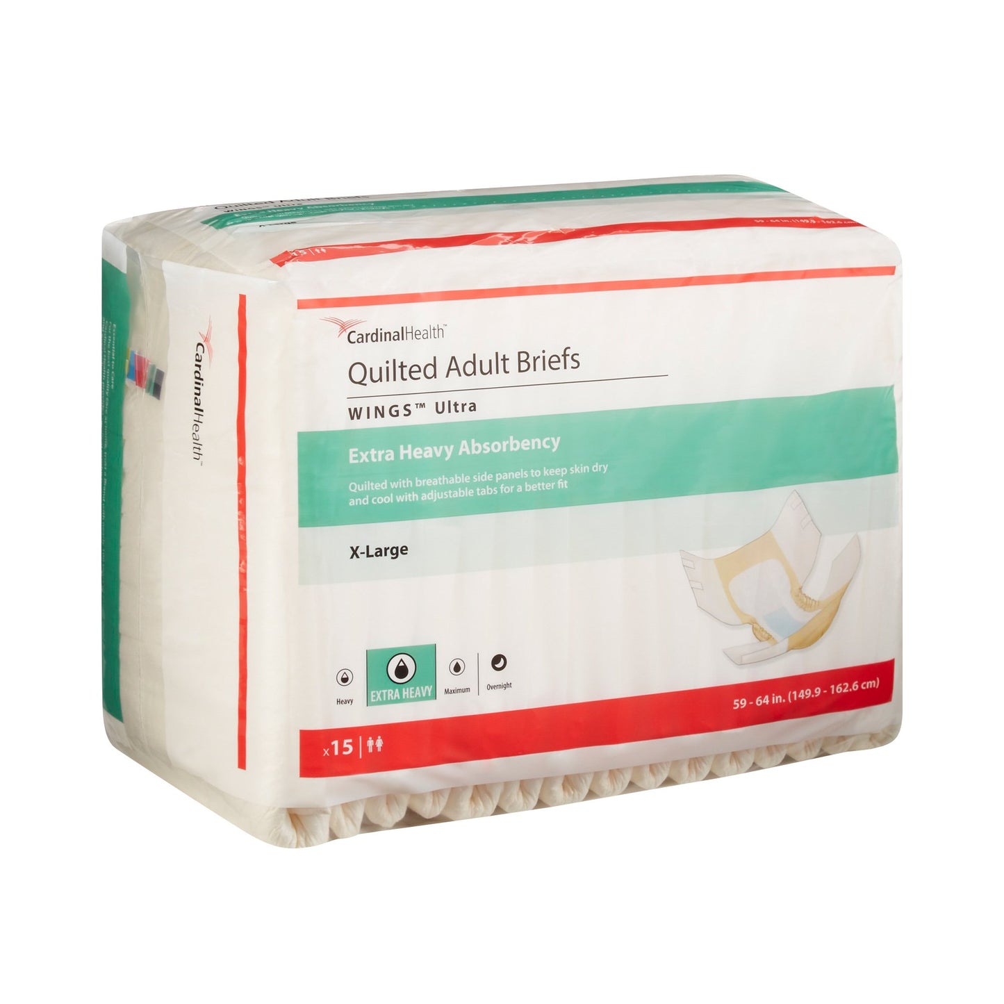 Wings™ Ultra Unisex Adult Incontinence Brief X-Large Disposable Heavy Absorbency (960582_CS)