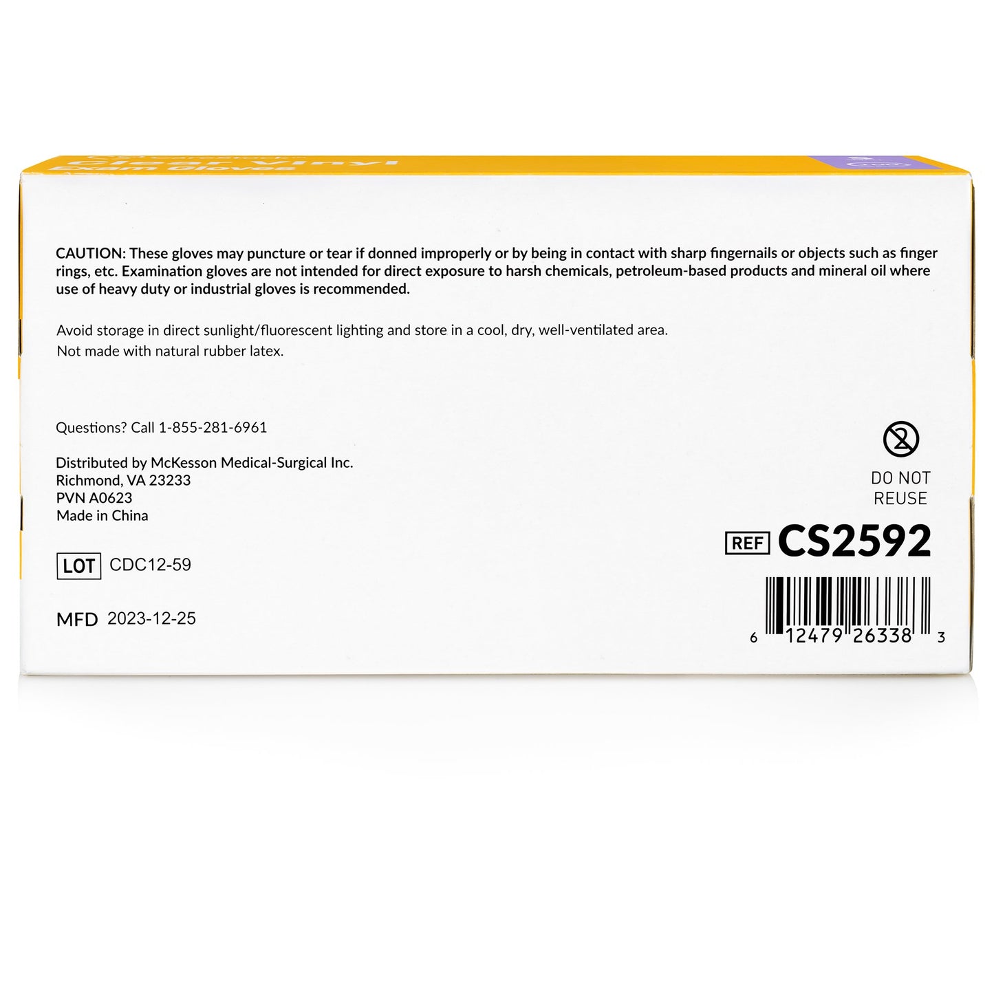 CareStock™ Exam Glove Small NonSterile Vinyl Standard Cuff Length Smooth Clear Not Rated (1230907_CS)