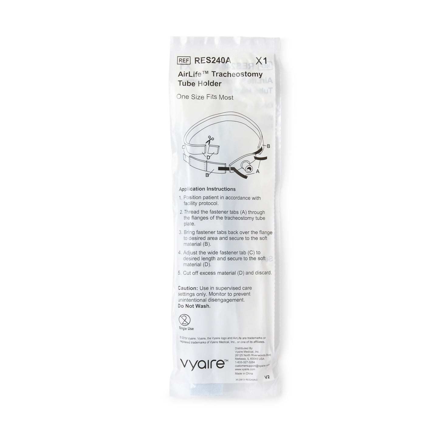 AirLife® Tracheostomy Tube Holder 1 X 14 Inch Pediatric (724208_EA)
