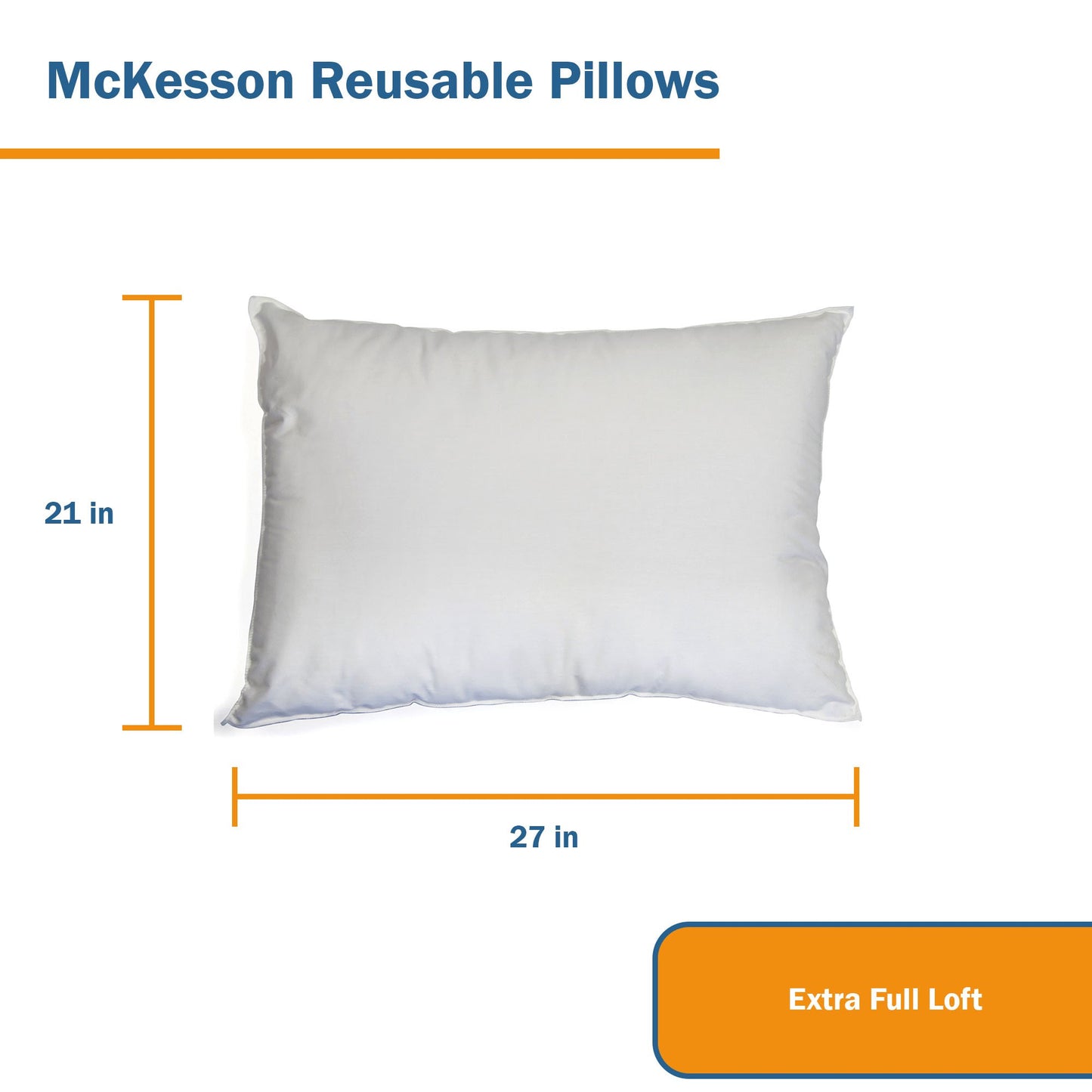 McKesson Bed Pillow 21 X 27 Inch White Reusable (948958_EA)