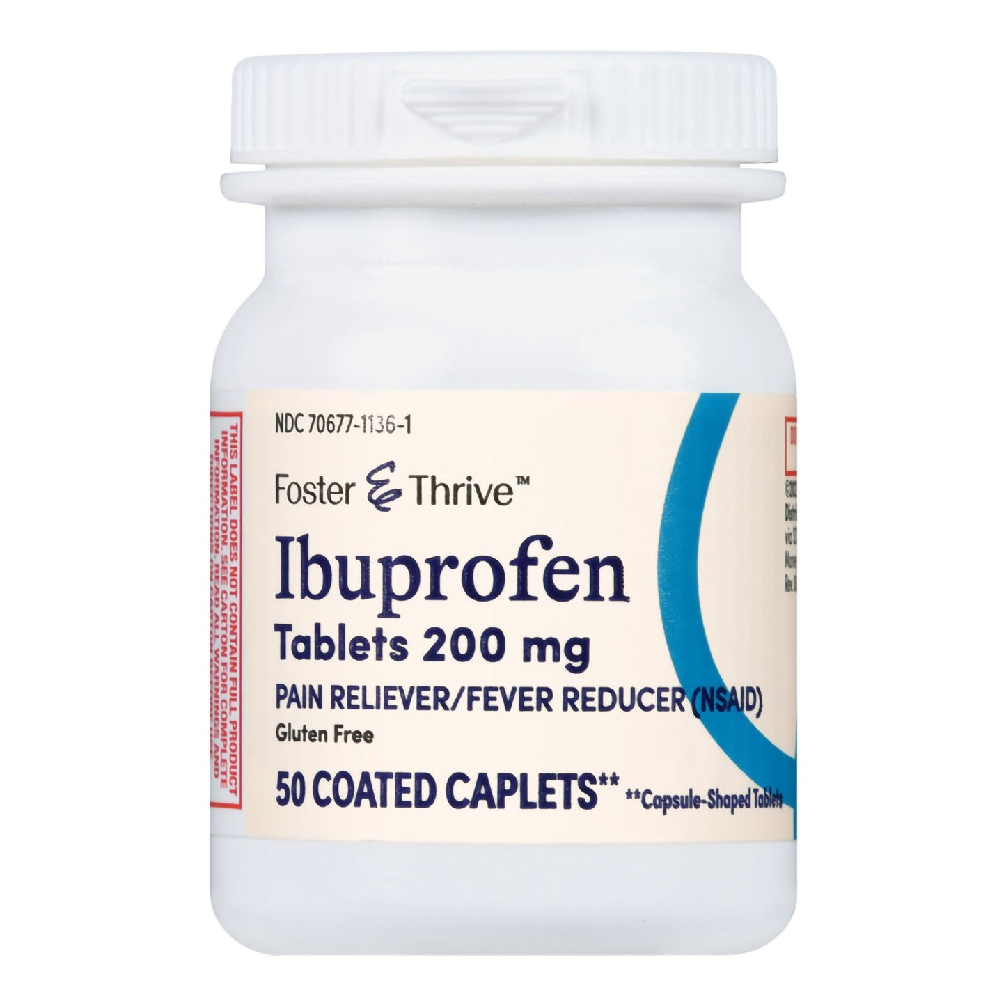 Foster & Thrive™ Pain Relief 200 mg Strength Ibuprofen Caplet 50 per Bottle (1238994_BT)