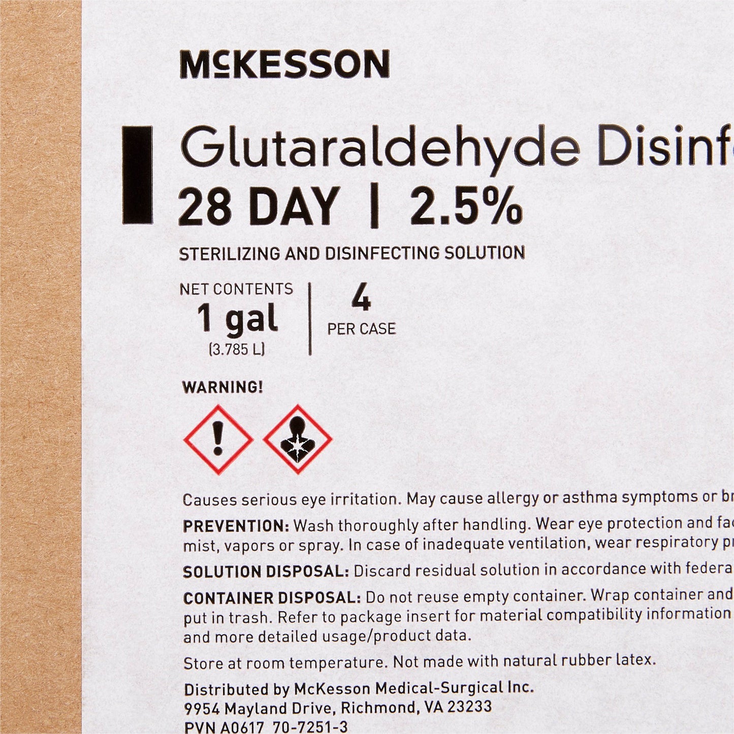 McKesson 28 Day Glutaraldehyde High-Level Disinfectant Activation Required Liquid 1 gal. Jug Reusable (512839_GL)