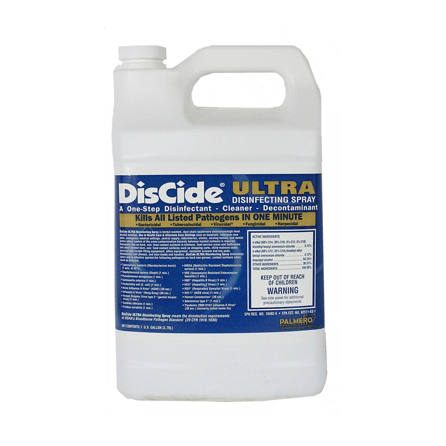 DisCide® Ultra Surface Disinfectant Cleaner Quaternary Based Manual Pour Liquid 1 gal. Jug Herbal Scent NonSterile (1159342_EA)