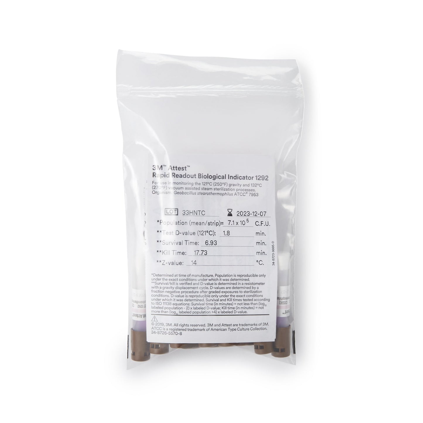 Attest™ Rapid 5 Steam-Plus Sterilization Biological Indicator Pack Steam 2 Inch Length (566792_BX)