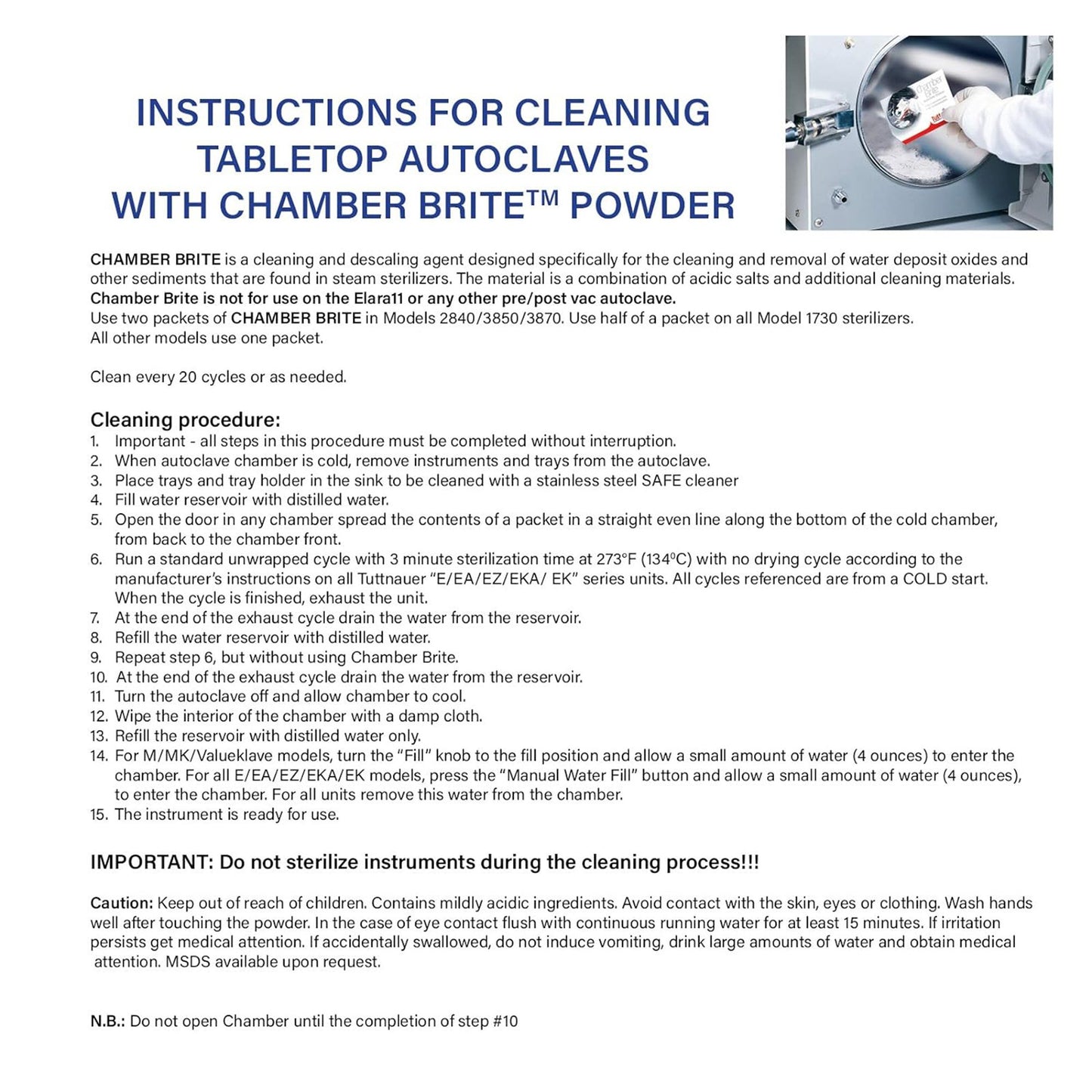 Chamber Brite Autoclave Chamber Cleaner (331659_CS)