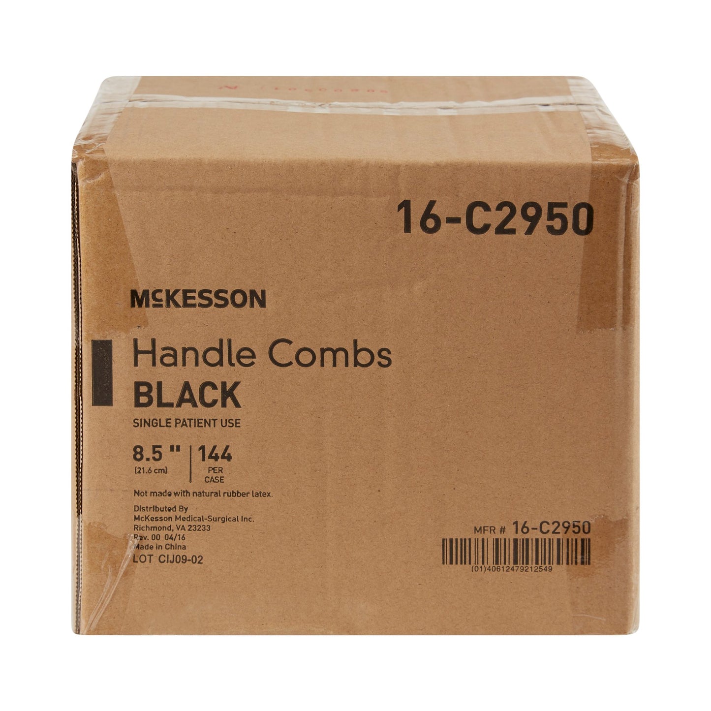 McKesson Handle Comb 8.5 Inch Black Polypropylene (763295_CS)