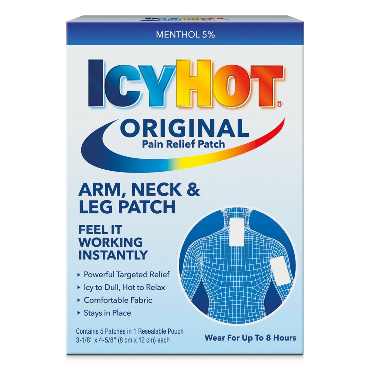 Icy Hot® Topical Pain Relief 5% Strength Menthol Patch 5 per Box (762283_PK)