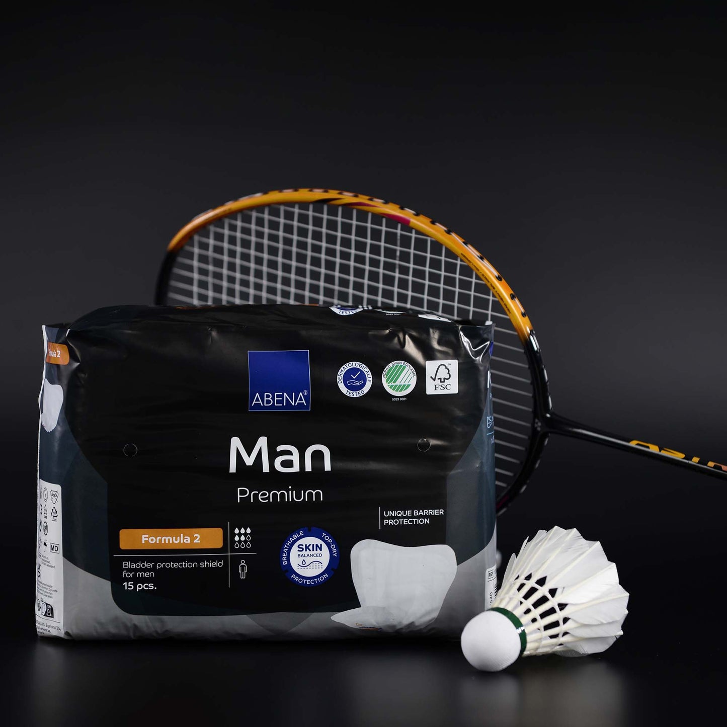 Abena® Premium Man Bladder Control Pad 9 X 11.4 Inch Moderate Absorbency Fluff / Polymer Core Size 2 (1218254_CS)