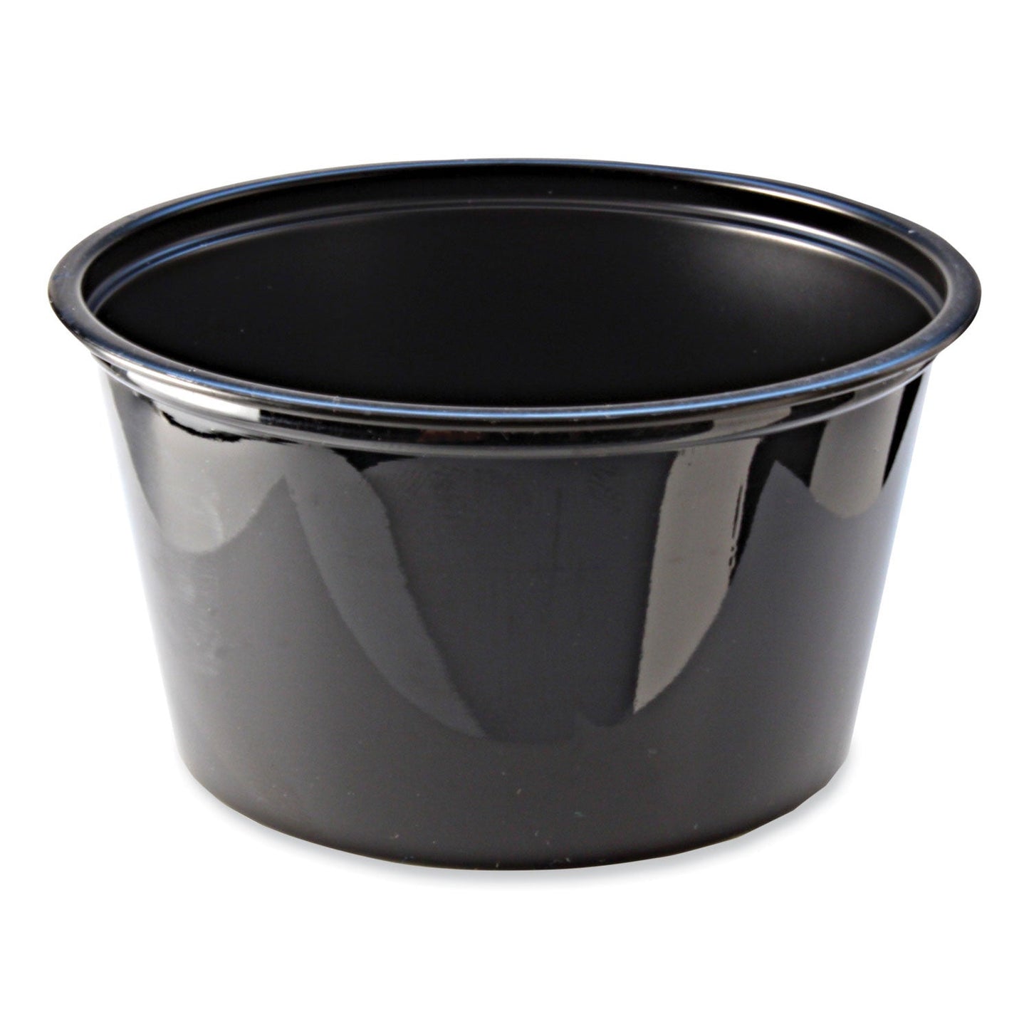 Fabri-Kal Portion Cups, 4 oz, Black, 125/Sleeve, 20 Sleeves/Carton (FABPC400B)