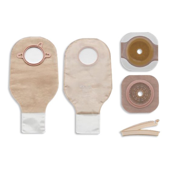 New Image™ Ileostomy / Colostomy Pouch Two-Piece System 12 Inch Length Flat, Trim to Fit Up to 1-3/4 Inch Stoma Drainable (532940_EA)