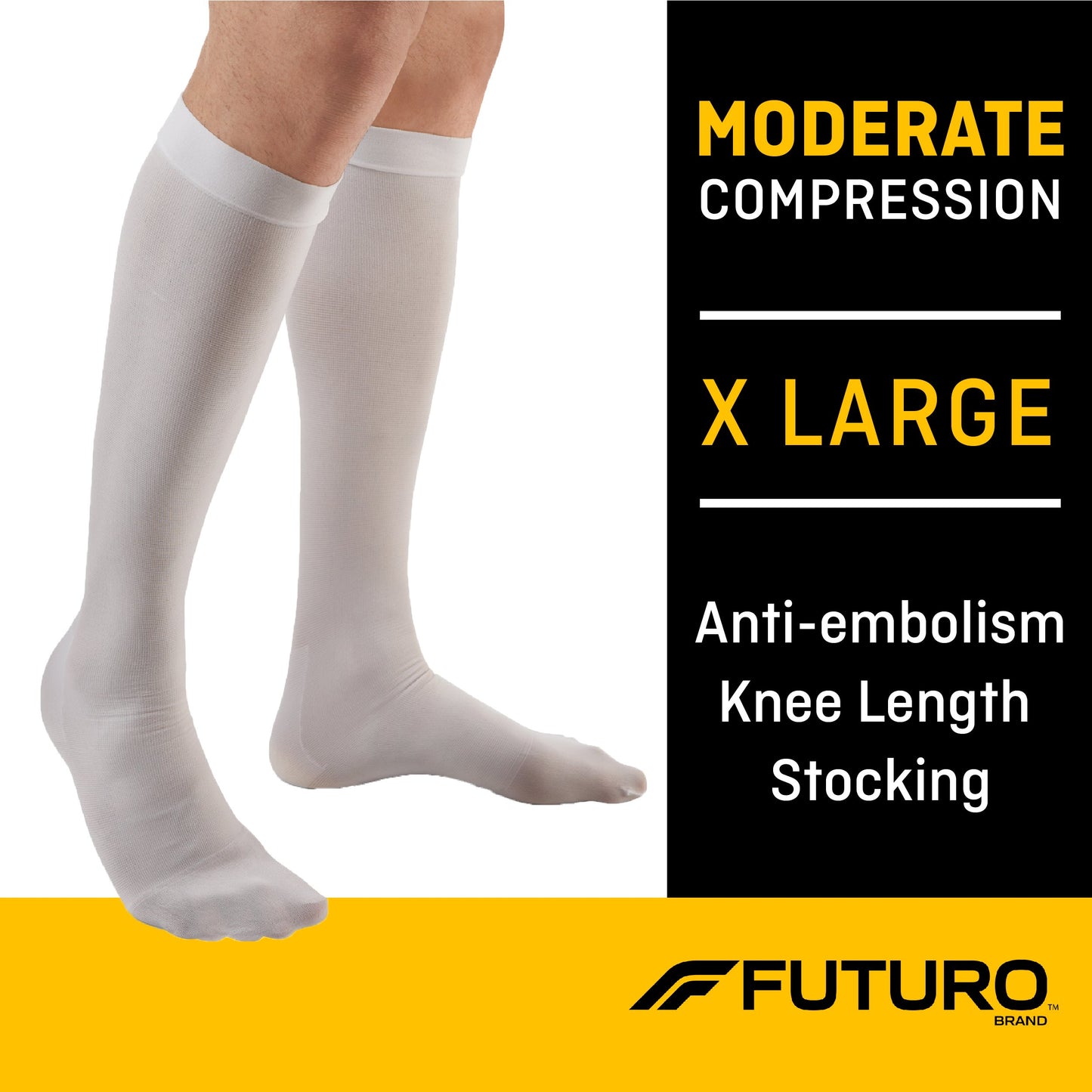 3M™ Futuro™ Anti-embolism Stocking Knee High X-Large / Regular White Closed Toe (1084278_CS)