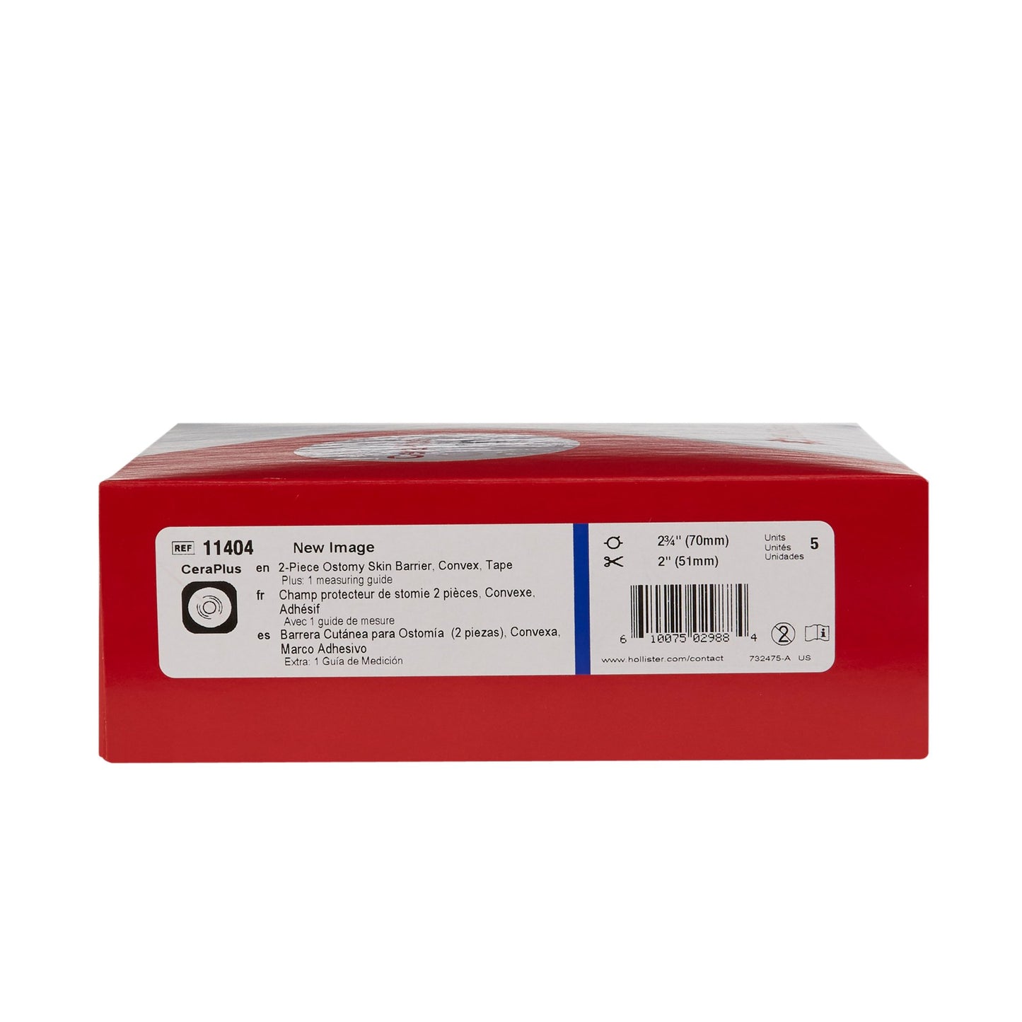 New Image™ CeraPlus™ Ostomy Barrier Trim to Fit, Extended Wear Adhesive Tape Borders 70 mm Flange Blue Code System Up to 2 Inch Opening (970805_EA)