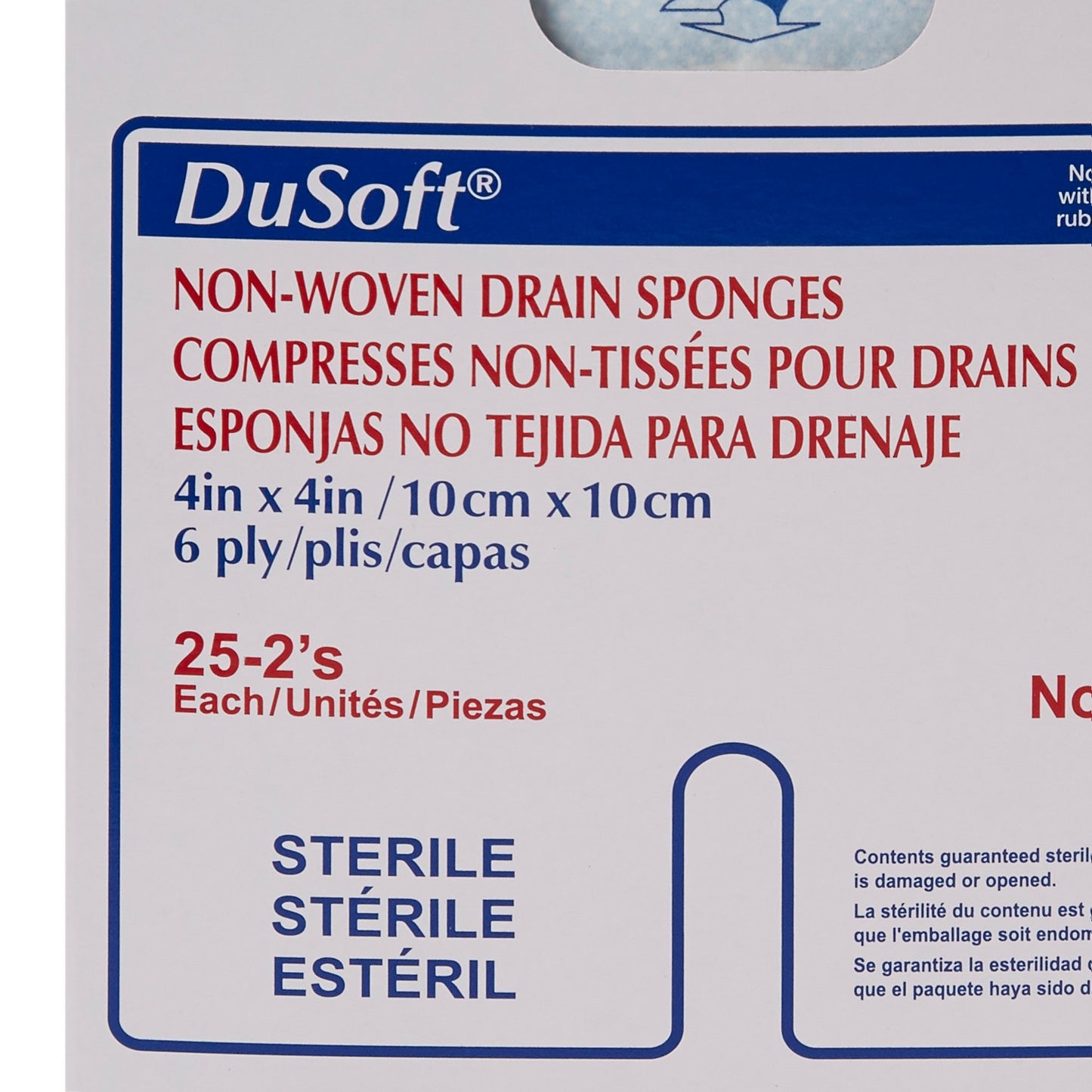 DuSoft® Drain Sponge 4 X 4 Inch 6-Ply Sterile 2 per Pack (645798_CS)
