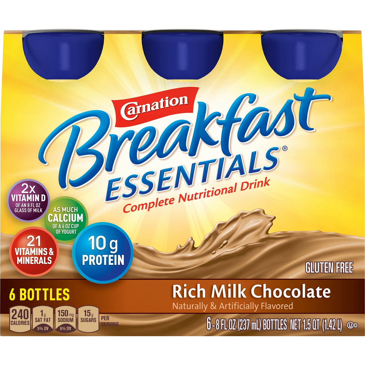 Carnation Breakfast Essentials® Oral Supplement Rich Milk Chocolate Flavor Liquid 8 oz. Bottle (983738_CS)