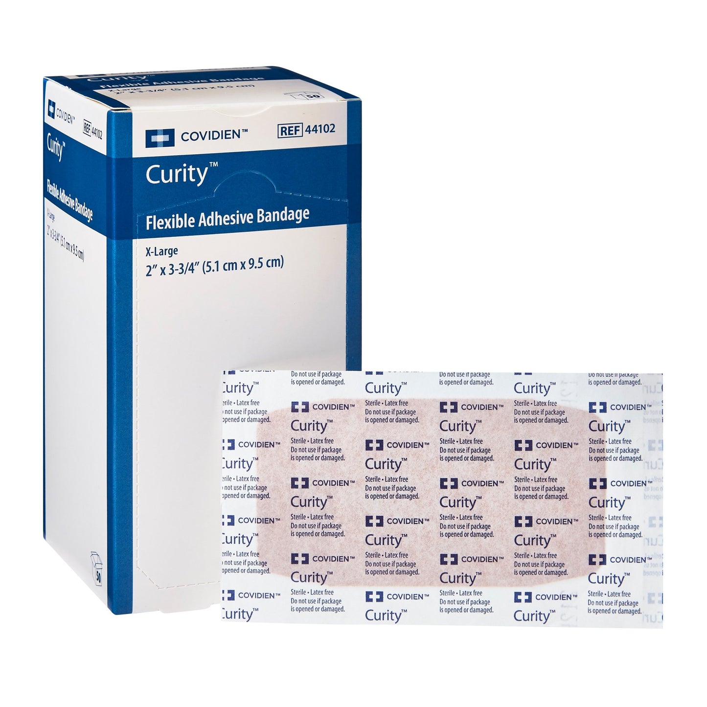 Curity™ Adhesive Strip 2 X 3-1/4 Inch Fabric Rectangle Tan Sterile (733744_CS)