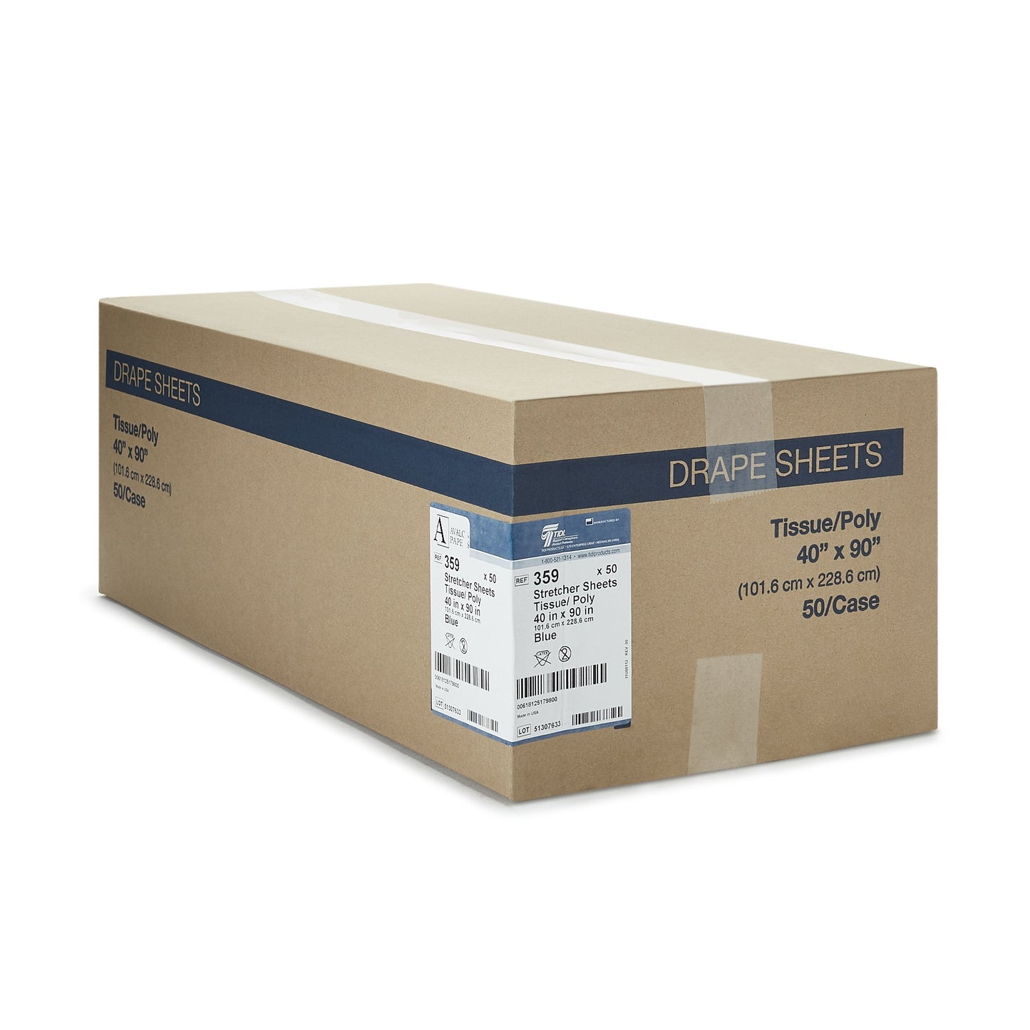 Avalon® Stretcher Sheet Flat 40 X 90 Inch Blue Tissue / Poly Disposable (806066_CS)