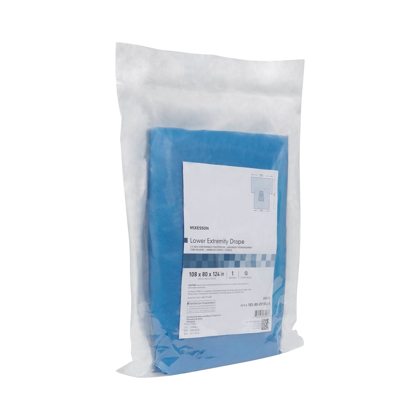 McKesson Orthopedic Drape Lower Extremity Drape 108 W X 80 W X 124 L Inch Sterile (1101282_PK)