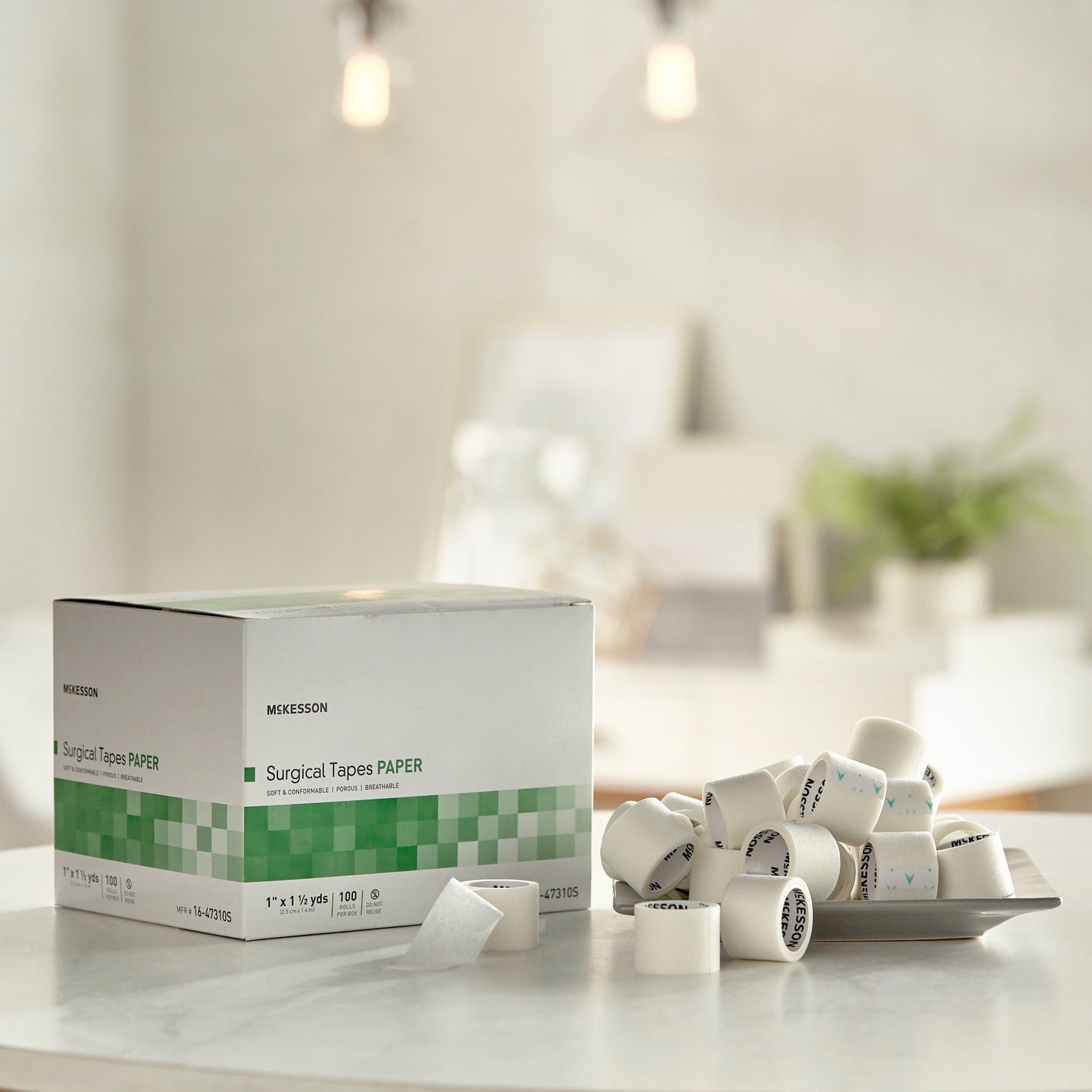 McKesson Medical Tape White 1 Inch X 1-1/2 Yard Paper NonSterile (1055583_RL)