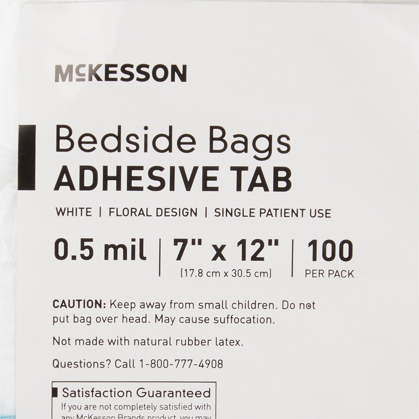 McKesson Bedside Bag 7 X 11.5 Inch White / Blue Floral Print Polyethylene (472251_CS)
